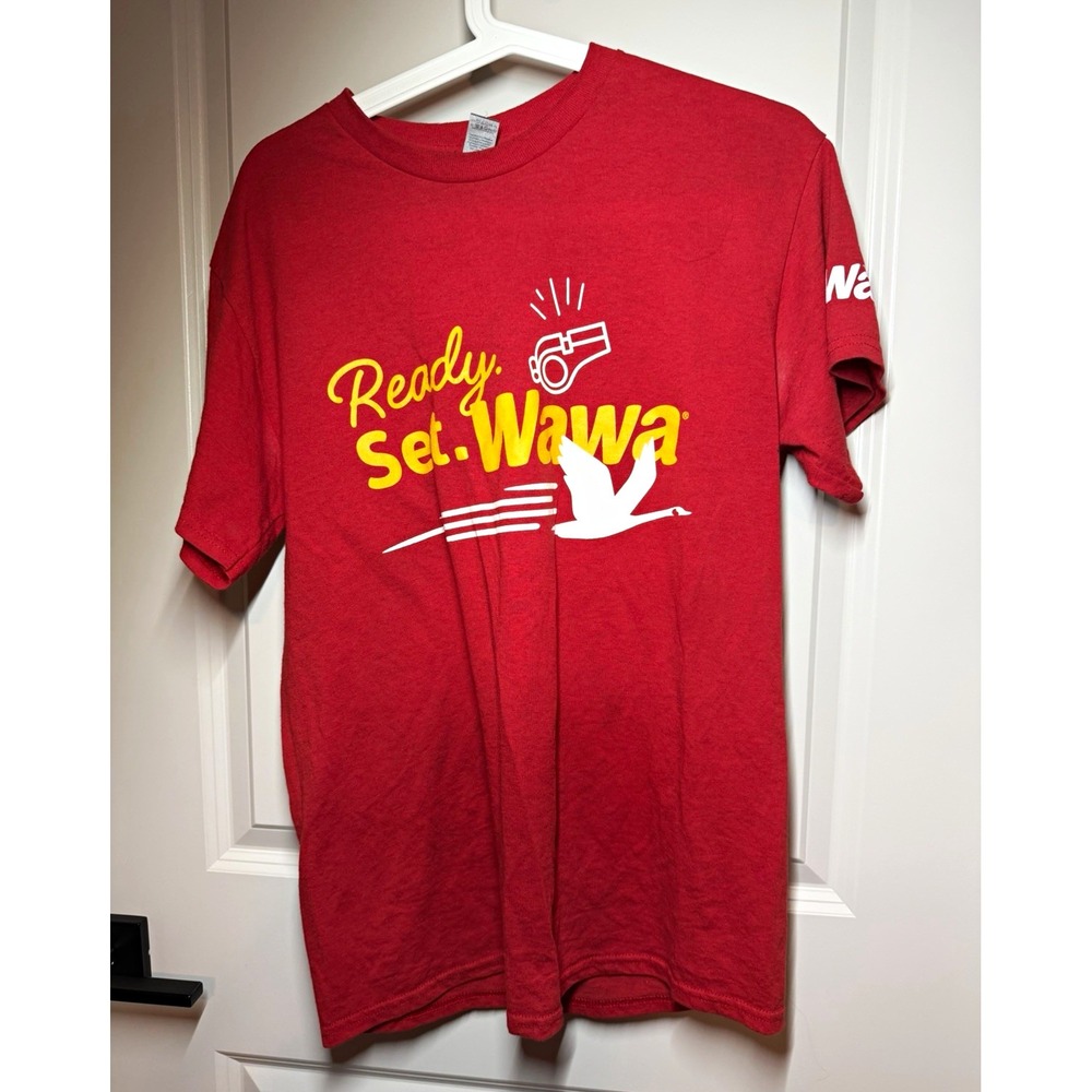 Wawa Ready. Set. Wawa Men’s Red Goose Logo Graphic Tee M Crew Neck Jersey